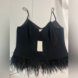 Cinq a Sept Narcissa Drapey Crepe Top Black Size M